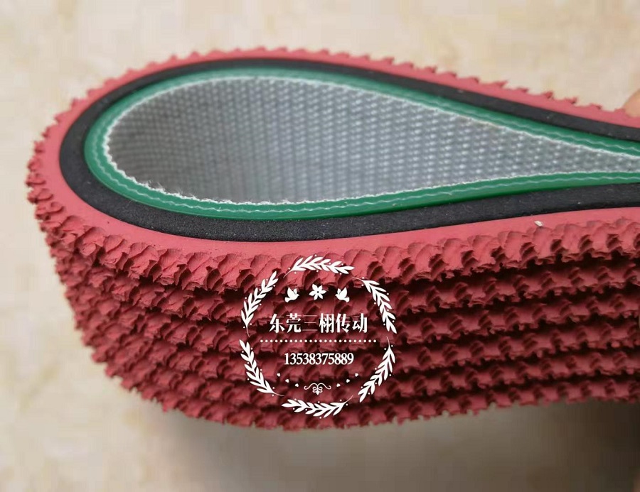 輸送帶加海綿，加花紋